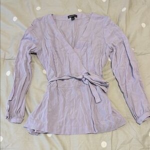 Lilac Wrap Top with Tie Waist